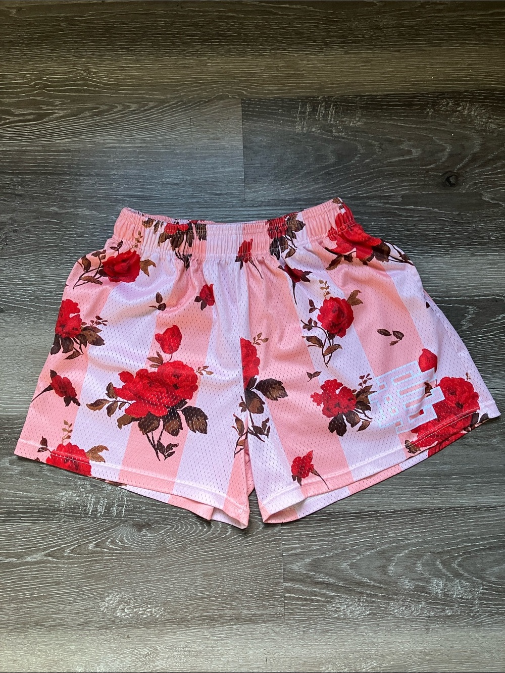 Eric Emanuel EE Basic Shorts in the 'Floral Pink' colorway